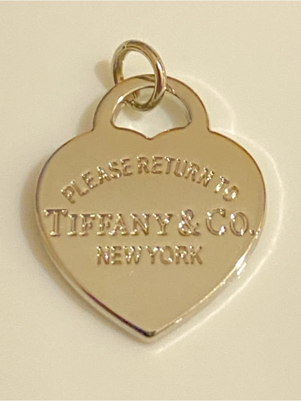 Tiffany Heart Zipper Pull Charm Stamped Silver Tone